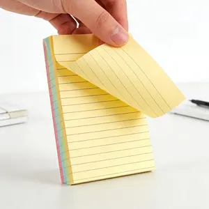 Colorful Lined Sticky Notes, 200 Sheets Portable Sticky Note Pad, Convenient and Easy-to-Use Notes for Students and Office Workers, Office Supplies