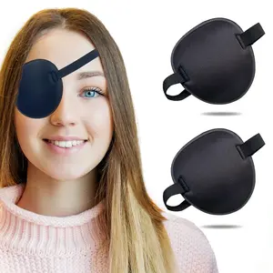 Adjustable Eye Patch (2 Pack) - Breathable Medical Eye Patch for Amblyopia & Lazy Eye Treatment, Left/Right Eye Occlusion, Comfortable for Kids and Adults, Black
