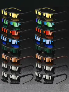 16PCS fashion retro stripe square sunglasses,unisex,come with UV400 protective lenses to safeguard eyes.multiple color choices,rubber nose pads comfortable wear.combining style and practicality,ideal for cycling,fishing,hiking,other outdoor activities.