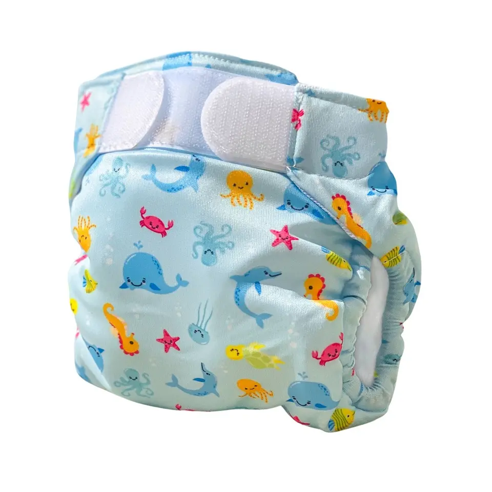 FREDS Reusable Swim Nappy for Boys Size 2 (19-35 lbs) - Eco-Friendly and Adjustable