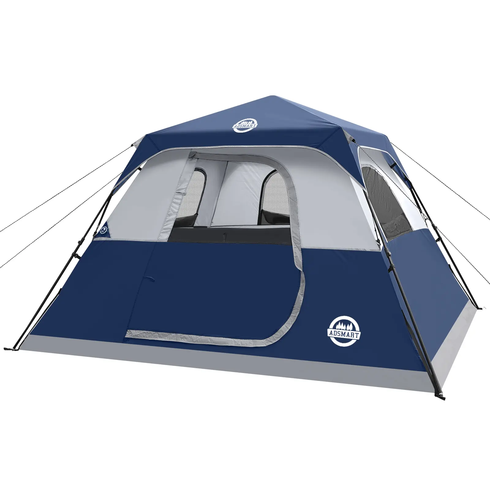 60 Seconds Instant Setup ADSMART 6 Person Camping Tent, Fully Waterproof Pop Up Outdoor Tent with Rainfly & Portable Carry Bag, Easy Assemble Tent for Hiking Family Outdoor Camping essentials