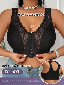 Women's Plus Size Wireless Bra, 1xl-4xl, Lightweight Comfortable Full Coverage, Medium Support, Casual Style, All Seasons Wear