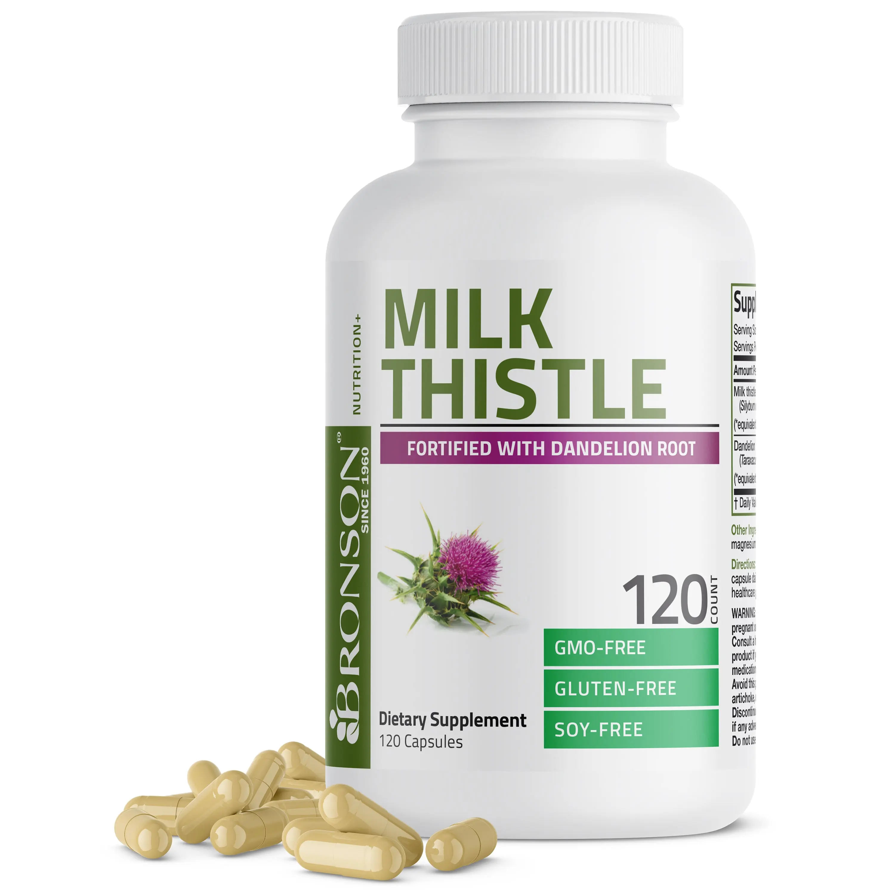 Bronson Milk Thistle Seed 1,000 mg - Natural Herbal Supplement for Digestion Support and Liver Health Support*