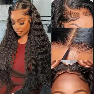 Bling Hair Glueless Wig 6x4 Deep Wave Wig Curly For Women Real Human Hair Lace Closure Wigs 180% Density Lace Front Wig