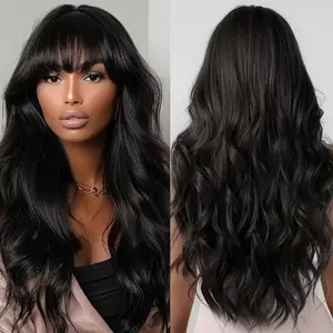 #SummerVibes [20''=$79] Flash Sale Kisslove Glueless Body Wave Wig 100% Human Hair Bangs Machine Made 180% Density Middle Part Ready To Wear