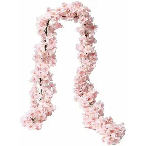 Artificial Flower Vine, Creative DIY Spring Fake Flower Garland for Easter Decor, Decorative Plastic Flowers & Plants for Home and Wedding Parties Decoration, Rosy Eternal Flowers and Artificial Flower Wreath
