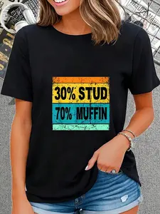 100% Cotton Retro 30 Stud 70 Muffin Stud Muffin Valentine T-Shirt