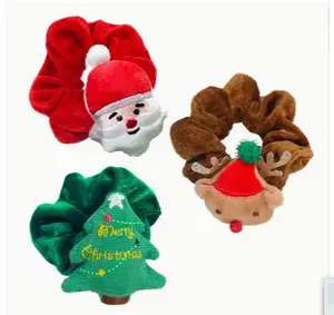 Autumn/Winter Moose Fur Hair Tie 3-Piece Set for Women Simple Christmas Headband Elastic Headband Charming Cat Ear Design Plush Flannel Material Multiple Colors Available