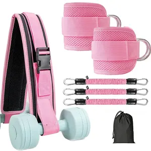 Hip Training Belt Ankle Cuffs Set Multi Purpose Fitness Straps for Gym Cable Machine Exercise workout sport