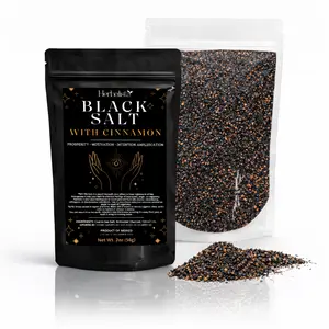 Herbalista Viral Cinnamon + Black Salt 2oz (56g) | Protection & Cleansing, Ritual & Spell Salt for Witchcraft and Wiccan Practices, Spiritual Purification.
