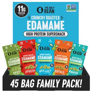High Protein Roasted Edamame Snack Variety Pack, Vegan Low Carb Gluten Free Crunchy Bean Snacks, Healthy On the Go Snack Packs, 45 Count