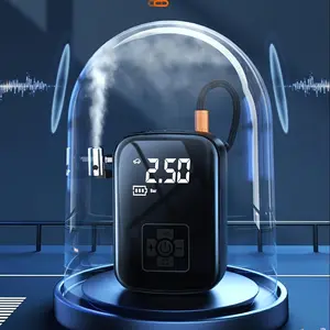 Portable Wireless Car Air Compressor, USB Rechargeable Car Air Pump with LED Light, Multifunctional Air Pump for Tire Inflation & Car/Bicycle/Motorcycle/Ball