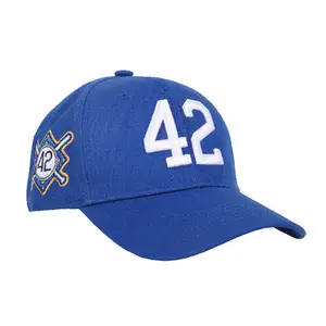 ROBINSON 42 Blue Men's and Women's Vintage Embroidered Flat-Brimmed Cap Hip Hop Peaked Cap Team Baseball Cap Adjustable
