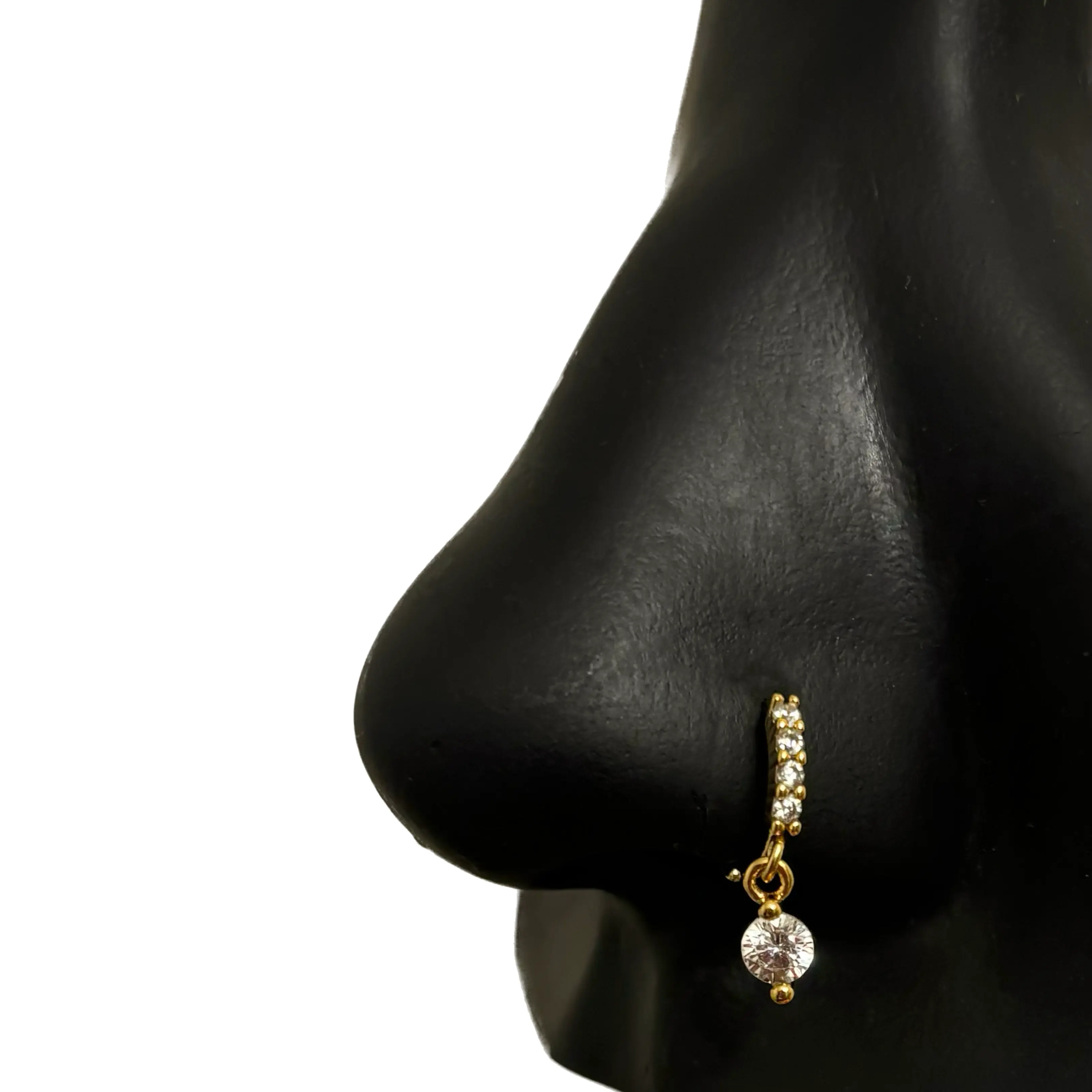 Dangle Diamond Nose Hoop in High-Quality Resin with Marbled Finish Lightweight & Hypoallergenic for Daily Use