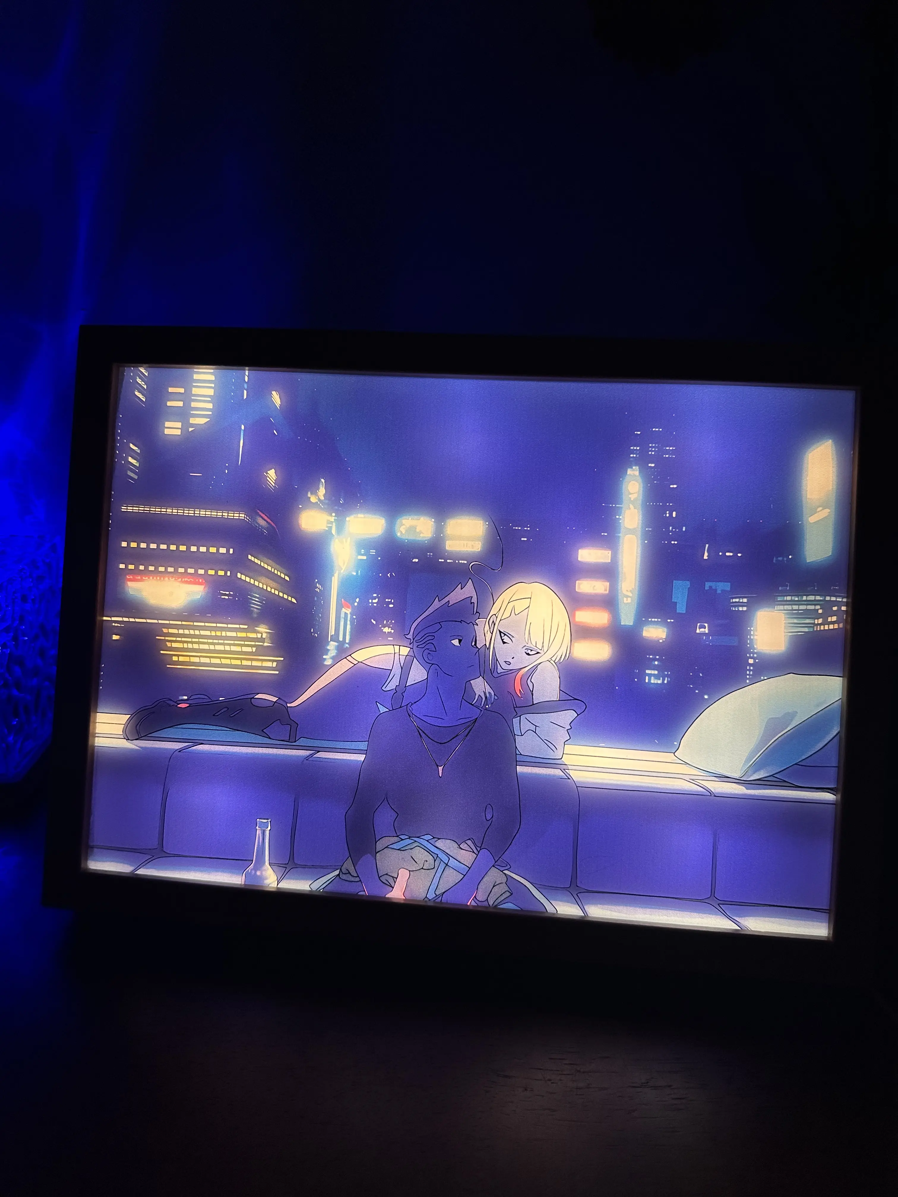 Cyberpunk Edgerunners Lucy &David LED Painting Light Artwork Night Light summerwins,summerwins