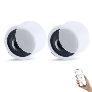 【Summervibes】VEVOR Bluetooth Ceiling Speakers, 8", In Ceiling & In-Wall Speaker System with Amplifier, 2-Way Flush Mount Speakers, for Damp Humid Placement, Home Theater, Living Room, or Covered Patio, 1 Pair
