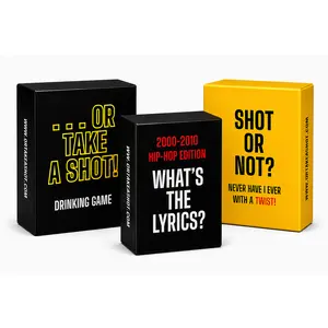 (3) Deck Game Bundle - Featuring Or Take A Shot, Shot Or Not, What's The Lyrics - Perfect for Parties & Game Nights - Playing Cards