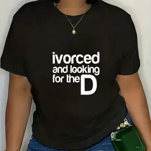100% Cotton Ivorced And Looking For The D Funny Gift Idea Divorce Party T-Shirt