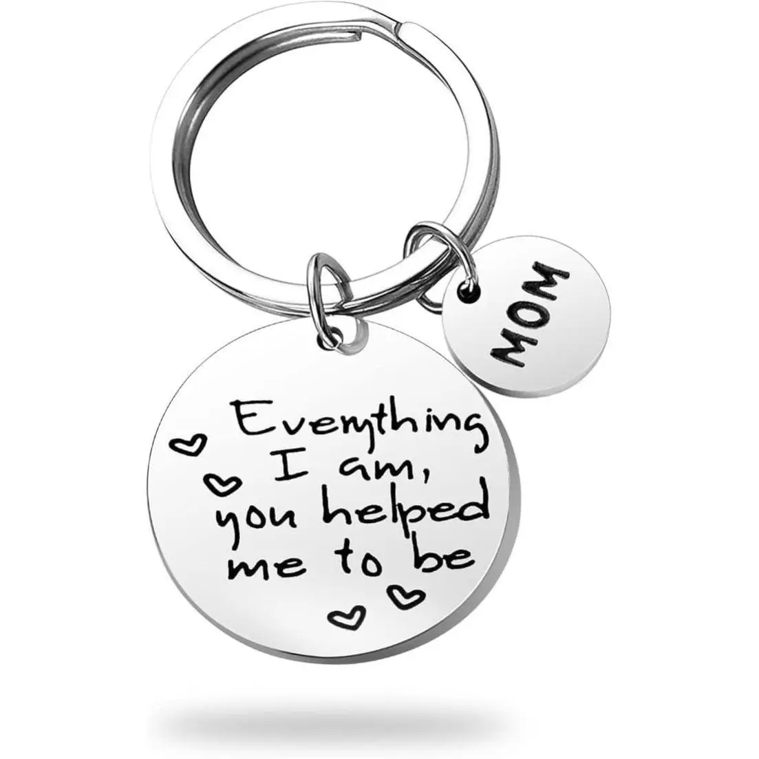Mom Engraved Motivational Custom Compact Metal Fashion Keychain - Thoughtful Gifts for Mom from Daughter, Son for Christmas, Mother's Day, Birthday, Custom Keychains, Compact Metal Keychains