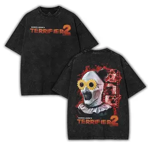 Terrifier T-Shirt, Horror Movie Poster Washed TShirt, Gift for Her, Gift for Him, Clown Horror Movie Fan Shirt, Stylized Horror Movie Graphic Tee