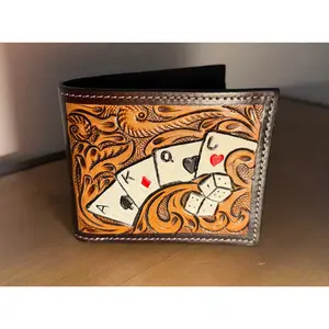 Cards Tooled Leather Men'S Wallet