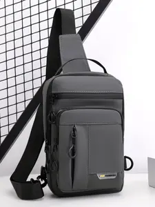 Simple Multi-Layer Durable Nylon Chest Bag, Versatile Bag, Fits Phone Charger Wallet Keys Card, Large Capacity Shoulder Crossbody, Casual Commute Outdoor, Essential Pack