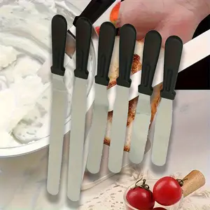 6 Pieces 6"+8"+10" Angled Icing Spatula, Professional Food Grade Stainless Steel Cake Spatula, with Sturdy & Durable Handle Cake Decorating Spatula, Frosting Smoother Spatulas, for Cake Decorating, Baking Pastry Decorative Kit