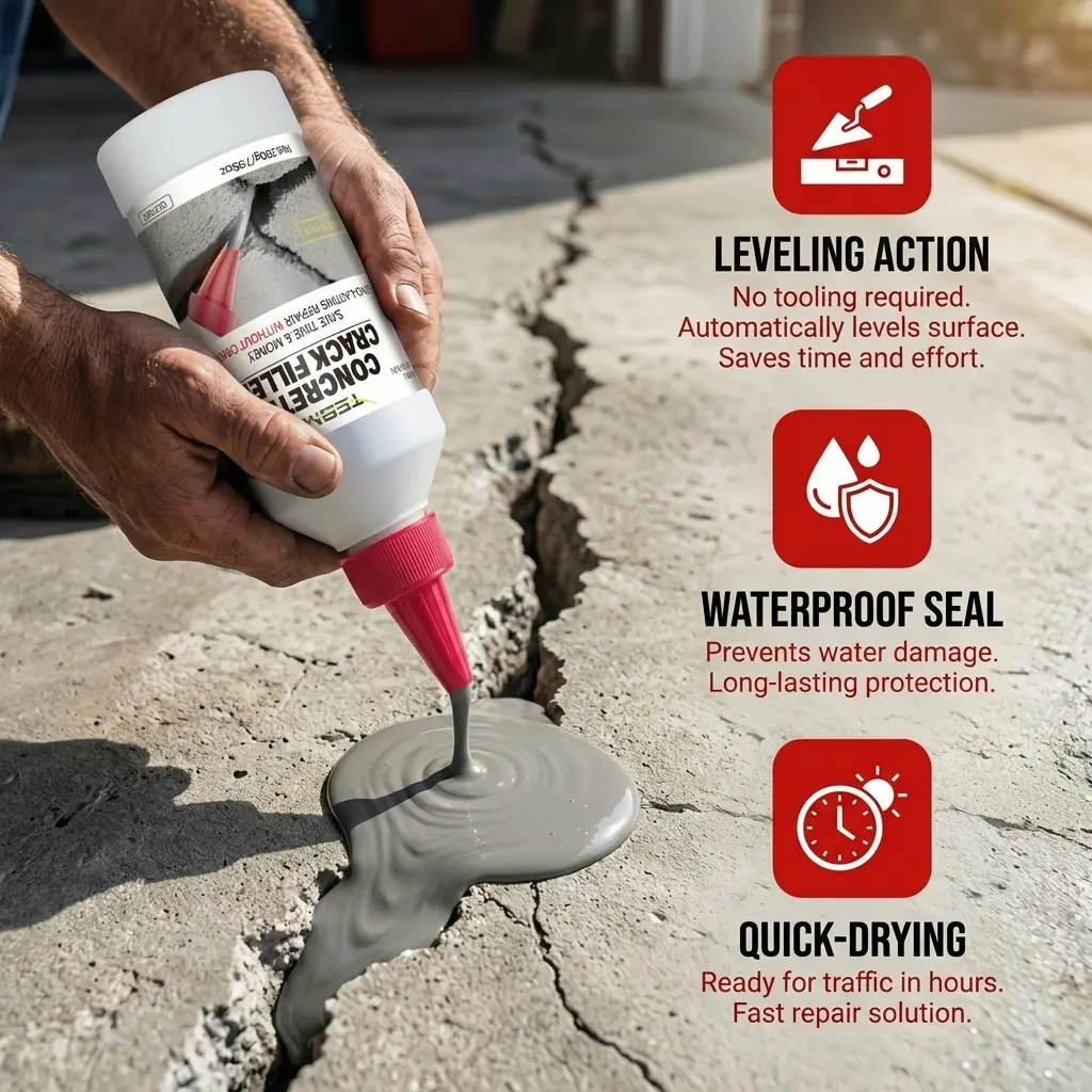 TEBM Concrete Crack Filler Concrete Resurfacer Cement Crack Mender Foundation Mender Quick Drying Anti Shrink for Old Renovations, Vintage Houses, Room Makeovers, Indoor Walls, Concrete Floors, 200g/7.05oz