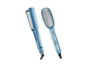 BABYLISS PRO Nano Titanium 1.5" Ultra Thin Flat Iron & Thermal Paddle Brush