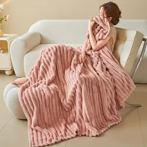 Soft Warm Lightweight Cozy Throw Blanket for Office Naps & Home Use, Minimalist Design, Machine Washable Ideal Gift