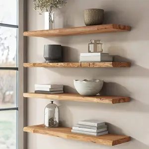 Vintage Country Wooden Floating Shelf, Wall Mounted Storage Display Rack, Wall Shelf Unit, Strong Load Capacity, Easy Installation, Multi-Room Use, Home Decor