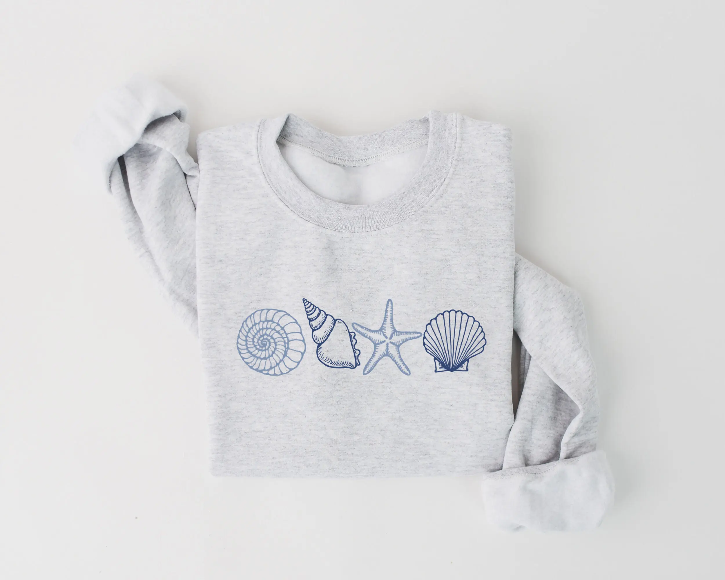 Seashells Sweatshirt, Beachy Beach Crewneck, Tropical Sweater, Ocean Sweater, Summer Shirt, Seashells Crewneck, Vacation Sweater
