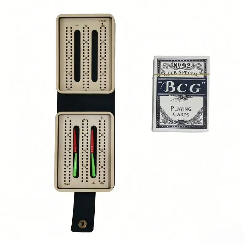 Travel Cribbage Board Game Set Portable Travel Games Includes Storage Space,Cards and Instructions Classic Family Cribbage Game Ideal for Family Fun and Entertaining