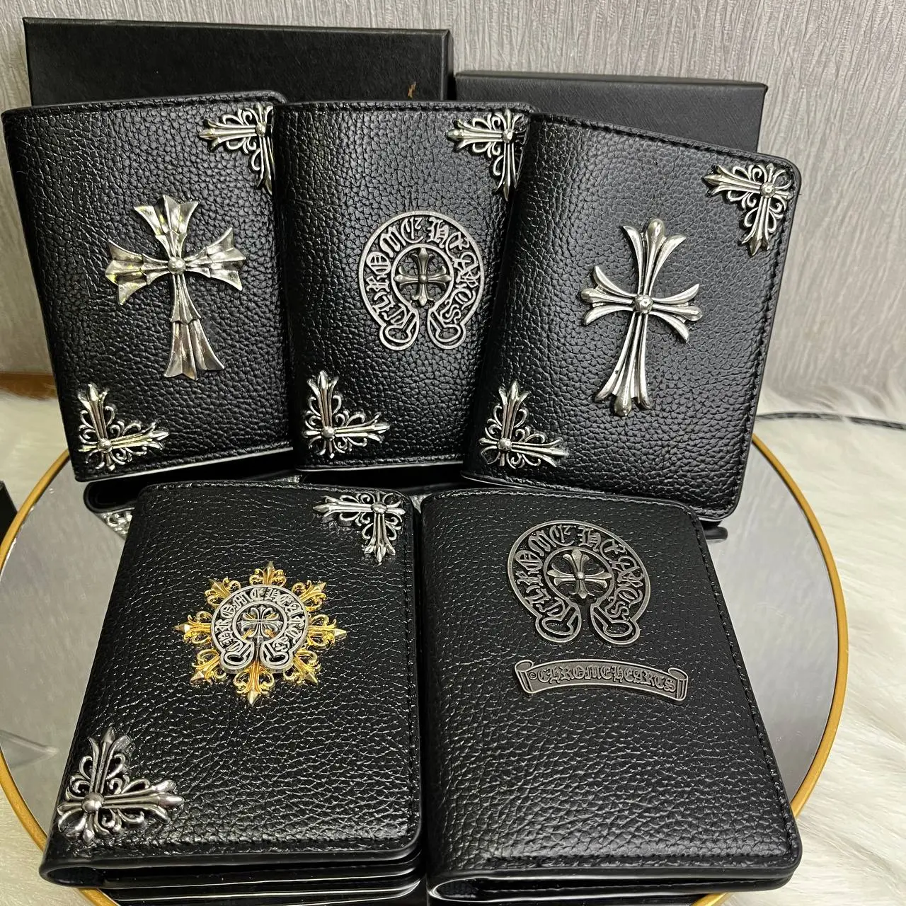[Hot Deal] Premium Men's Wallet with Cross Design and Multiple Pockets, Secure Closure, Black Leather Anti Scratch, Ideal for Daily Use, Gift For Him