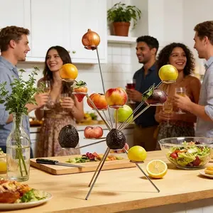 Trending Fruit Bowl - Firework Design Stainless Steel Fruit Stand, Creative Floating Display, Table Centerpiece Decoration, Display Riser