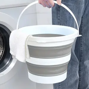 1pc, Folding Bucket, Portable Water Bucket, Foldable Car Washing Bucket, Collapsible Water Container, Outdoor Camping Fishing Travel Water Bucket, Wash Bucket, Easy To Storage, Cleaning Supplies, Household Gadgets, Travel Accessory