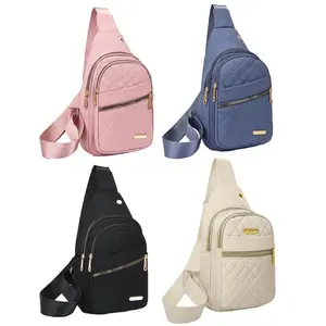 Lightweight & Waterproof,Solid Color Quilted Fanny Pack-Casual Large Capacity Zipper Chest Belt Bum Bag,Adjustable Sling Bag for Daily Use,Fashionable Large Capacity Sling Bag.