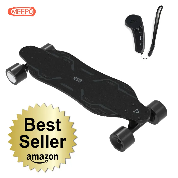 MEEPO Campus Electric Skateboard with Remote，4 Speed Controler,Durable Maple Deck, 15.5 MPH Top Speed, 10KM Range for Teens Beginners
