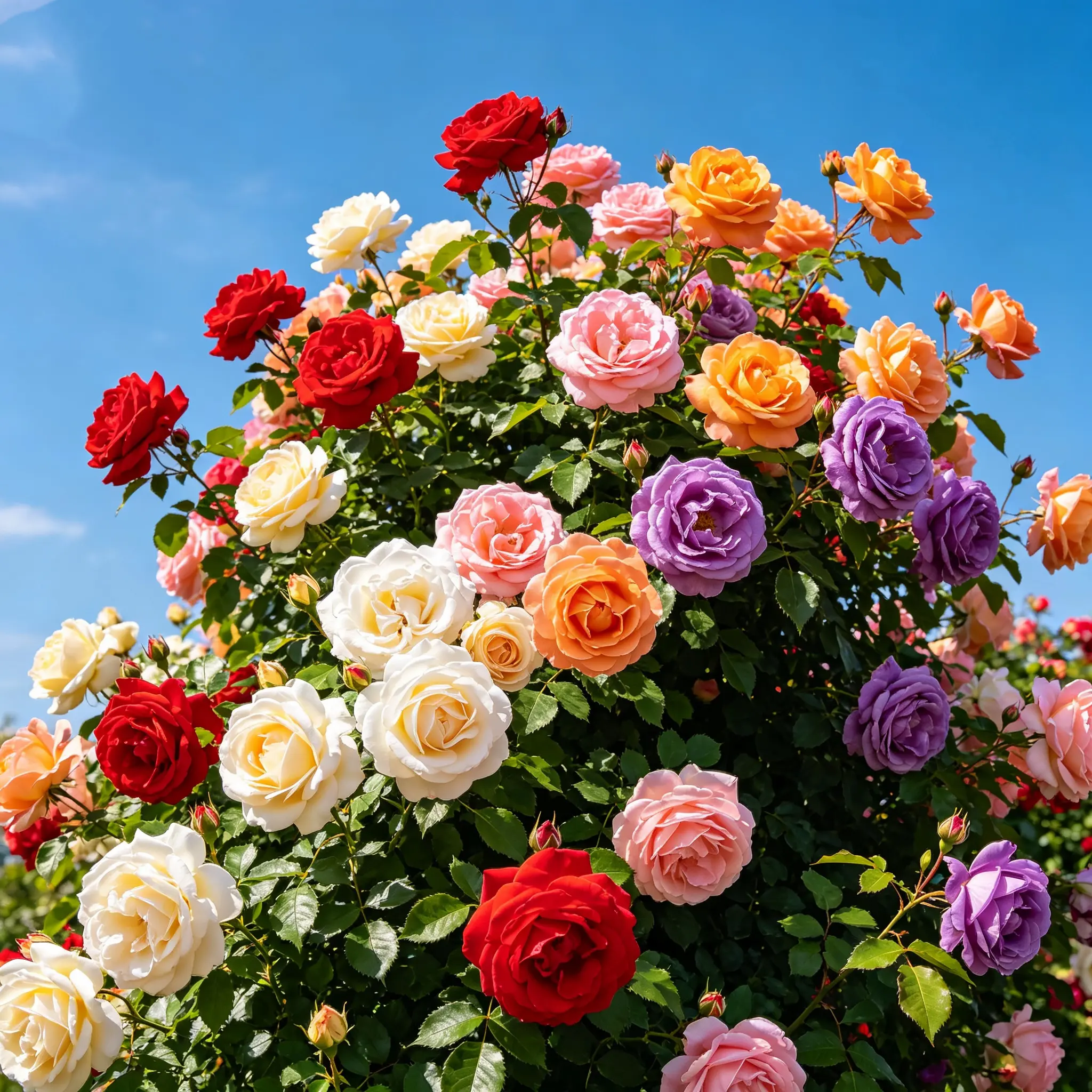 Mature Climbing Rose Bush – Bare Root, Ready to Plant, Multi-Color Blooms, Versatile for Garden Arbor, Fence, Patio, or Balcony