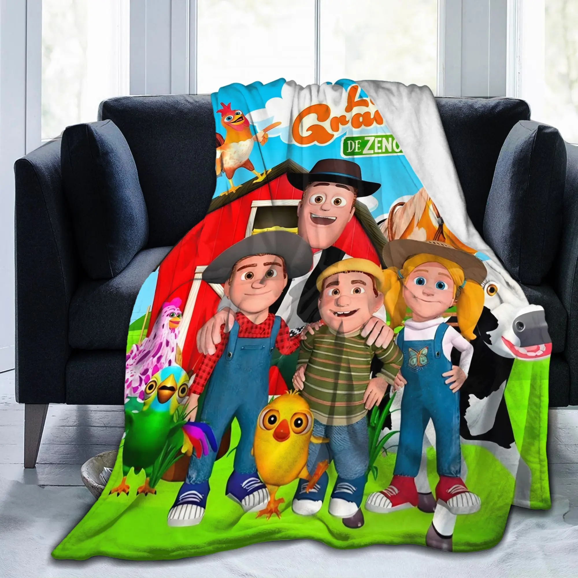 La Granja De Zenon Themed Flannel Printed Blanket - Ultra-Soft Warm, Comfy and Cozy Bedding Throw for Travel, Camping, Holiday Gifting