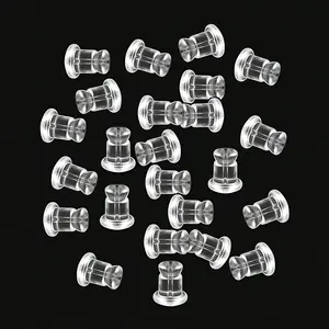 Anti-Allergy Silicone Earback Posts Set - 200 Transparent Pieces, 2 Styles (Safety Bullet Plug, Screw Plug), Hypoallergenic Studs for Beauty & Personal Care Ear Care
