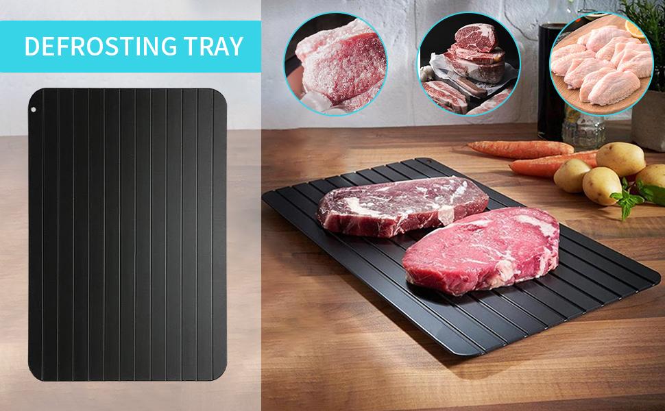 Defrosting Tray for Frozen Meat - Dishwasher Safe Large Size Defroster Plate Thawing Tray