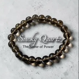 Smoky Quartz 8mm 6.5” beaded stretch bracelet - Natural Brown Crystal Jewelry
