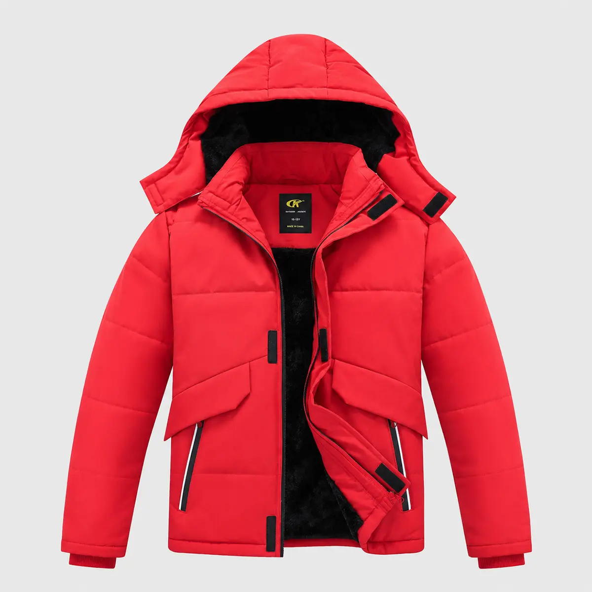 Boys and Girls Winter Ski Jacket, Waterproof Fleece Lined Hooded Snow Coat, Heavy Warm Windproof Outdoor Winterwear for Kids