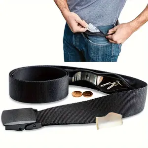 1pc Outdoor Travel Canvas Money Artifact Tactical Belt Wallet - Combination Lock, Water-Resistant, Hidden Money Belt for Men and Women, Portable, Secret, and Safe