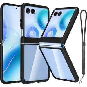 Case Compatible with Motorola Razr 2024/2025, Clear Shockproof Phone Cover,Ultra-Thin Slim Fit Hard PC Protective Cases for  Razr 2024/2025, Black