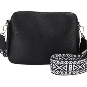Rebecca Triple Compartment Lock and Key Concealed Carry Crossbody Bag with Stylish Aztec Strap