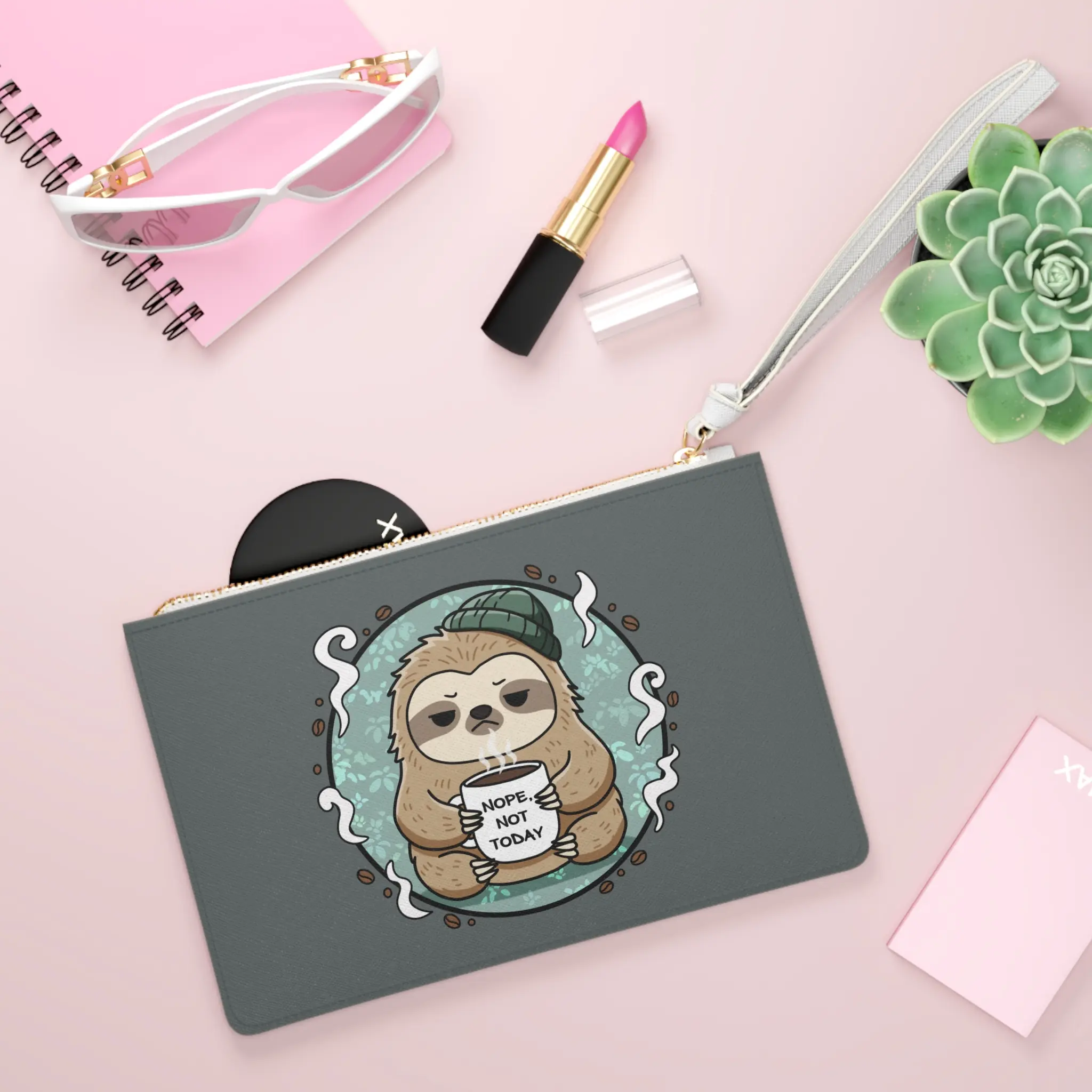 Nope, Not Today Sloth Clutch Bag