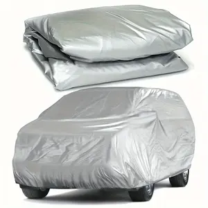 1pc Universal Car Cover - UV, Rain, Snow, and Heat Resistant PEVA Material, All-Season Vehicle Protection, Silvery Finish, Automotive Accessory, Stylish Car Cover |   Durable Car Cover |   Full Coverage