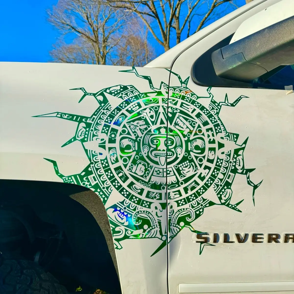 Azteca Sun Calendar Decal Sticker - Outdoor Vinyl, 3 Sizes Available -  7+ Years Lasting - Step-by-Step Instructions Included - Easy Apply